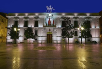 Ayuntamiento of Granada City hall sunset in Spain Andalusia