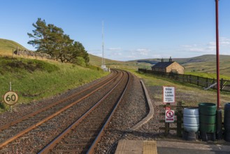 Near Cowgill, Cumbria, England, UK, May 16, 2019: The Dent Station on the Settle-Carlisle Railway