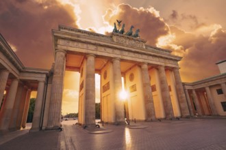 Berlin Brandenburg Gate Brandenburger Tor at sunset in Germany