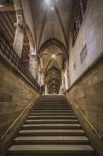 Echternach, The Grand Duchy of Luxembourg, 04 14 2019, The arches, ceiling and interior design of