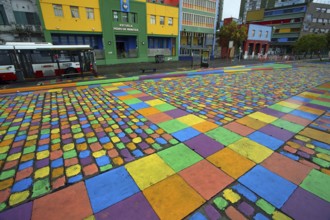 La Boca, Buenos Aires, colourful floor tiles, Argentina, South America
