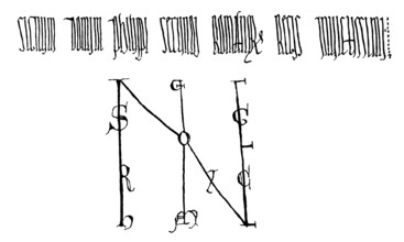 Facsimile, sign of Philip of Swabia, 1177-1208, King of Germany