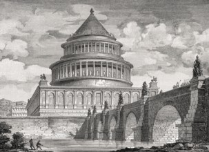 Reconstruction of the Mausoleum of Hadrian, ancient Rome
