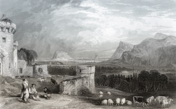 City-scape of Edinburgh from Craigmillar Castle, Scotland, Great Britain