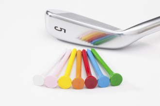 Titanium golf club on the white background