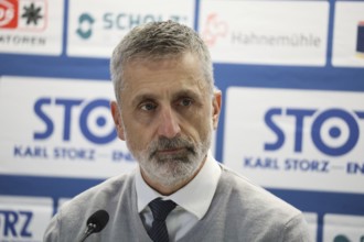 Head coach / trainer Mark French (ERC Ingolstadt) at the press conference, PK after the game of DEL
