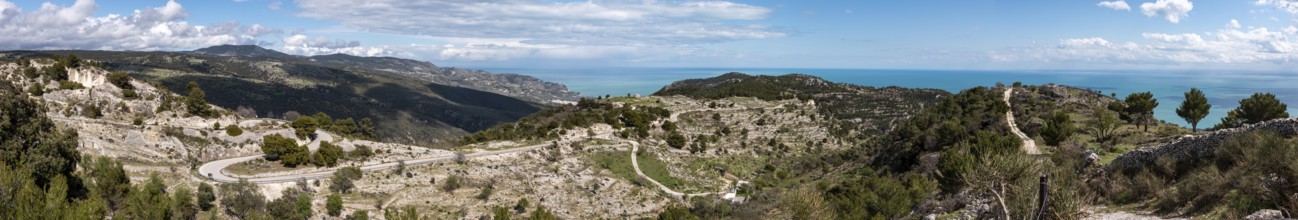 Beautiful mountain landscape in Manfredonia on the Gargano Peninsula, Italy, Europe