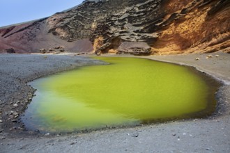 Lanzarote El Golfo Lago de los Clicos green water in volcanic Canary Islands