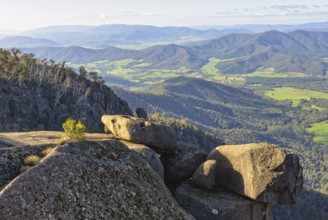 In nice weather there is a beautiful view of the Ovens Valley from the lookout on top of Mount