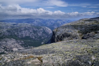 Fascinating mountain world on the Lysse Fjord in Norway Norwegian mountains on the fjord