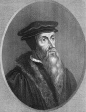 Johannes Calvin or Jean Cauvin, 1509 - 1564, a French-born reformer and founder of Calvinism,