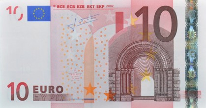 10-euro note, banknote, front, 10s, banknotes, currency, ten, tenner studio picture, Federal