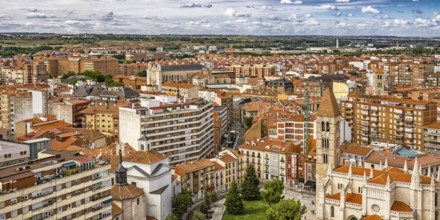 Panoramic View from Valladolid Cathedral, Valladolid, Castile and Leon, Spain, Europe