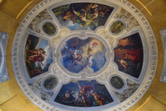 Paintings on the ceiling of Louvre Museum in Paris, France, Europe
