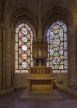 North ambulatory, chapel with stained glass window, St., Sankt, Saint