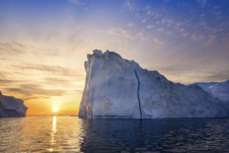 Greenland Ilulissat glaciers at fjord Disco Bay West Greenland