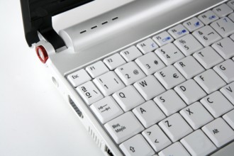 Computer laptop keyboard closeup macro photo