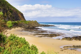 Beach at the mouth of the Cumberland River, a perennial river in The Otways region, Lorne,