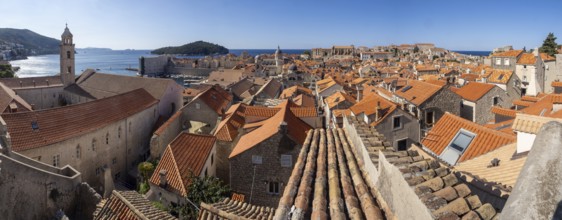 Old town of Dubrovnik, panoramic view, Dalmatia, Croatia, Europe