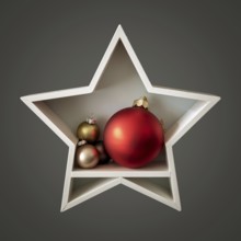 Christmas decoration white star with glass balls inside