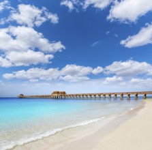 Naples Pier and beach in florida USA sunny day