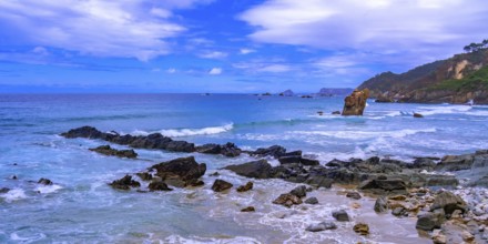 Beach of Aguilar, Cantabrian Sea, Muros de Nalón, Principado de Asturias, Spain, Europe