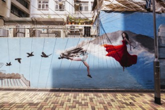 SAI YING PUN, HONG KONG - SEPTEMBER 28, 2024 - Sai Ying Pun's ARTLANE in Hong Kong on a cloudy