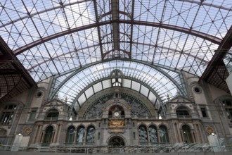 Railway station interior in Antwerpen, Belgium, Europe