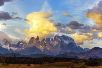 The famous Torres del Paine park in southern Chile. South America. Patagonia. The magical exotic