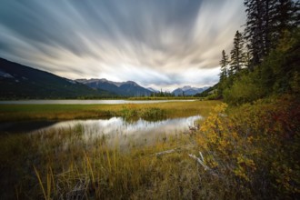 Vermillion Lake in sunset Alberta Canada Banff National Park