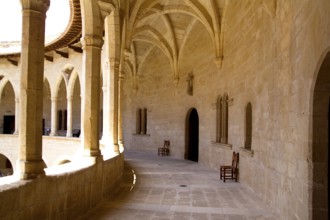 Bellver Castle Castillo cloister corridor in Majorca at Palma de Mallorca Balearic Islands