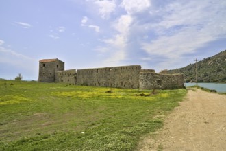 Triangular Venetian castle as part of Butrint in spring