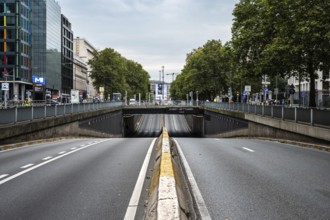 Petite ceinture or inner ring R20 during car free sunday in Brussels city center, Belgium, SEP 22,