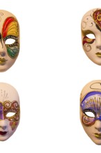 A beautiful carnivale mask from venice Italy. Isolated on white background.Venice Italy
