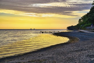 Sunrise at the Baltic Sea at Timmendorfer Strand with a beautiful sky