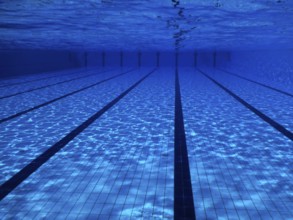 Underwater Empty Swimming Pool Background, blue