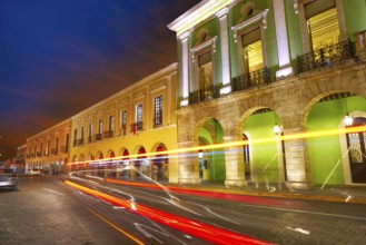 Merida city colorful facades of Yucatan in Mexico