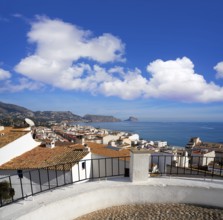 Altea white village skyline in Alicante at Mediterranean Spain