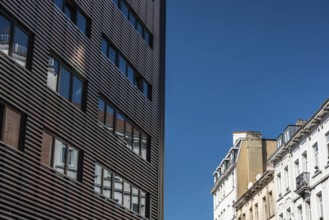 Brussels Old Town, Brussels Capital Region, Belgium, 09 14 2019 Contemporary office buildings with