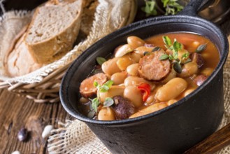 Polish baked beans with sausage