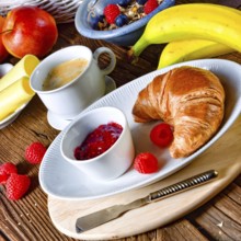 Delicious croissant breakfast