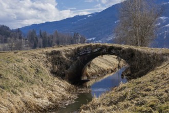 Bridge, canal, landscape, Pinzgau, transition