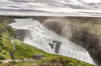 Gullfoss waterfall along the golden circle, western Iceland