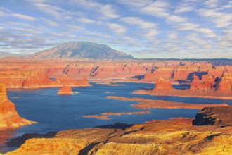 States of Utah and Arizona. USA. Lake Powell is a reservoir on the Colorado River. Huge lake of