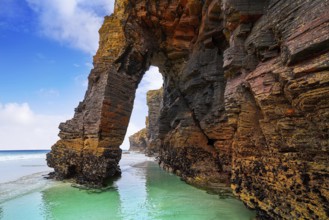 Playa las catedrales Catedrais beach in Ribadeo Galicia of Lugo Spain