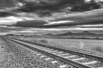 Empty train station in Central Bohemian Uplands, Czech Republic. Central Bohemian Uplands is a