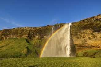Behind Seljalandsfoss, south coast, Iceland, Europe