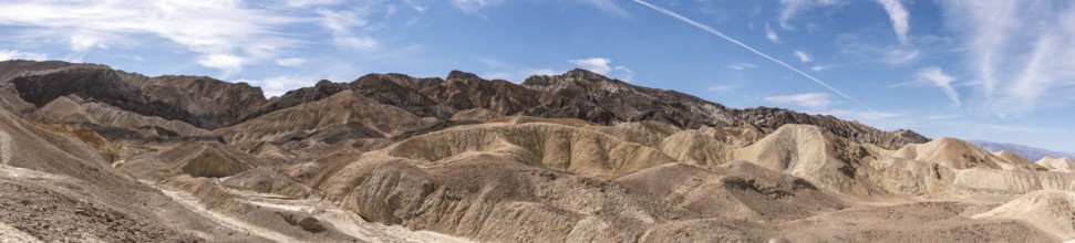 Panoramic view from Twenty Mule Tean Canyon in the Death Valley, USA, North America