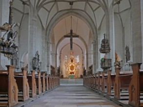 View of the altar in Merseburg Cathedral of St John and St Laurentius. Saxony-Anhalt, Germany,