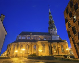 St. Peter's Church, Riga. Evening